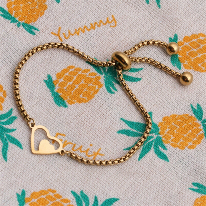Wholesale stainless steel love heart adjustable bracelet JDC-BT-ChanX002 Bracelet 昌鑫 Wholesale Jewelry JoyasDeChina Joyas De China