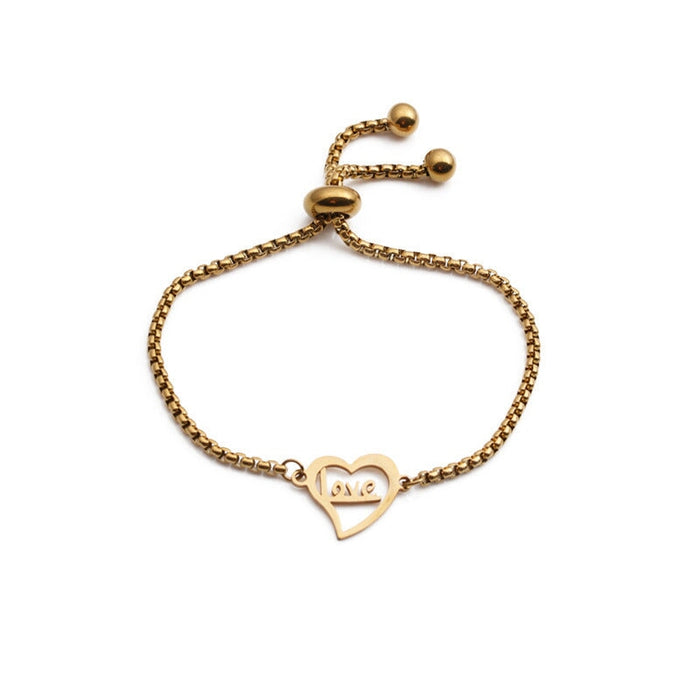 Wholesale stainless steel love heart adjustable bracelet JDC-BT-ChanX002 Bracelet 昌鑫 SSB0005 Wholesale Jewelry JoyasDeChina Joyas De China