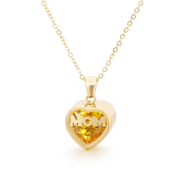 Wholesale Stainless Steel Mother's Day MOM Heart Necklace JDC-NE-Kalun003 Necklaces 卡轮 11yue=KN196899-K Wholesale Jewelry JoyasDeChina Joyas De China