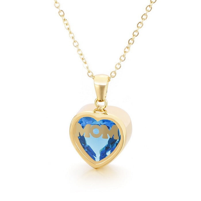 Wholesale Stainless Steel Mother's Day MOM Heart Necklace JDC-NE-Kalun003 Necklaces 卡轮 12yue=KN196900-K Wholesale Jewelry JoyasDeChina Joyas De China
