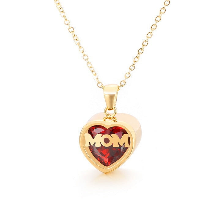 Wholesale Stainless Steel Mother's Day MOM Heart Necklace JDC-NE-Kalun003 Necklaces 卡轮 Wholesale Jewelry JoyasDeChina Joyas De China