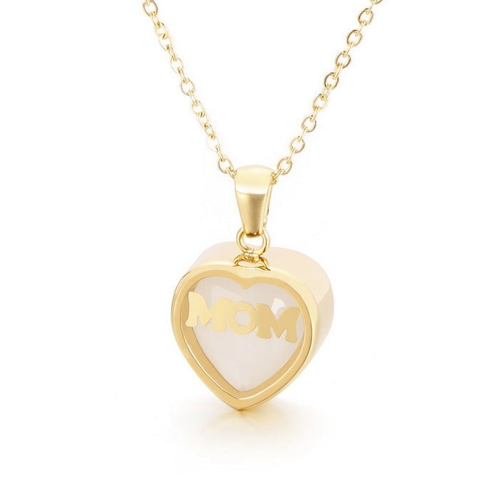 Wholesale Stainless Steel Mother's Day MOM Heart Necklace JDC-NE-Kalun003 Necklaces 卡轮 6yue=KN196894-K Wholesale Jewelry JoyasDeChina Joyas De China