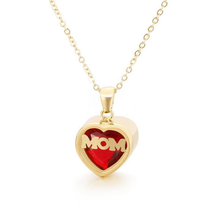 Wholesale Stainless Steel Mother's Day MOM Heart Necklace JDC-NE-Kalun003 Necklaces 卡轮 7yue=KN196895-K Wholesale Jewelry JoyasDeChina Joyas De China