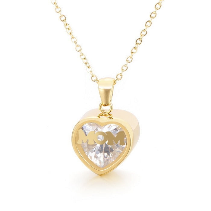 Wholesale Stainless Steel Mother's Day MOM Heart Necklace JDC-NE-Kalun003 Necklaces 卡轮 Wholesale Jewelry JoyasDeChina Joyas De China