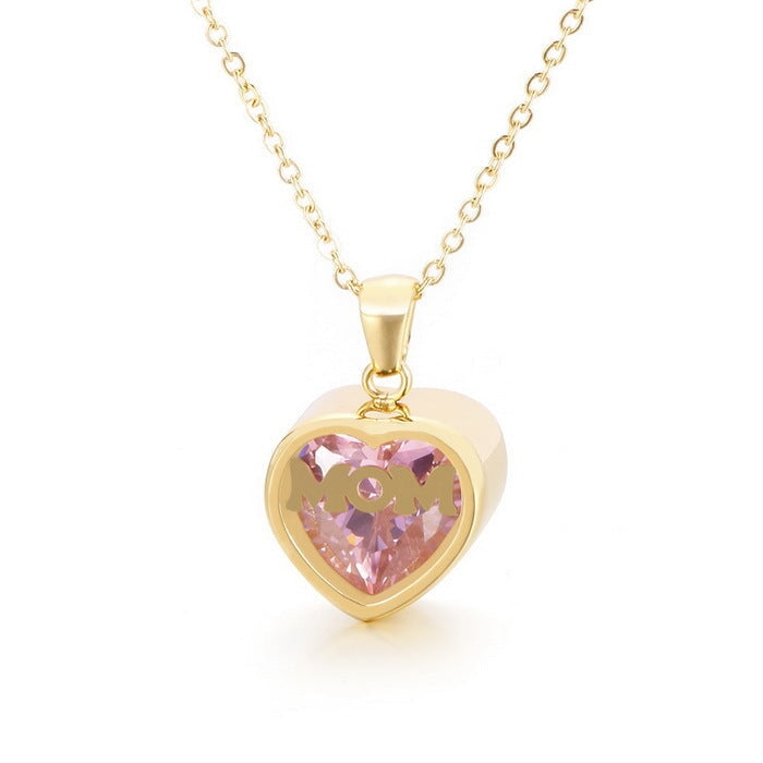 Wholesale Stainless Steel Mother's Day MOM Heart Necklace JDC-NE-Kalun003 Necklaces 卡轮 Wholesale Jewelry JoyasDeChina Joyas De China