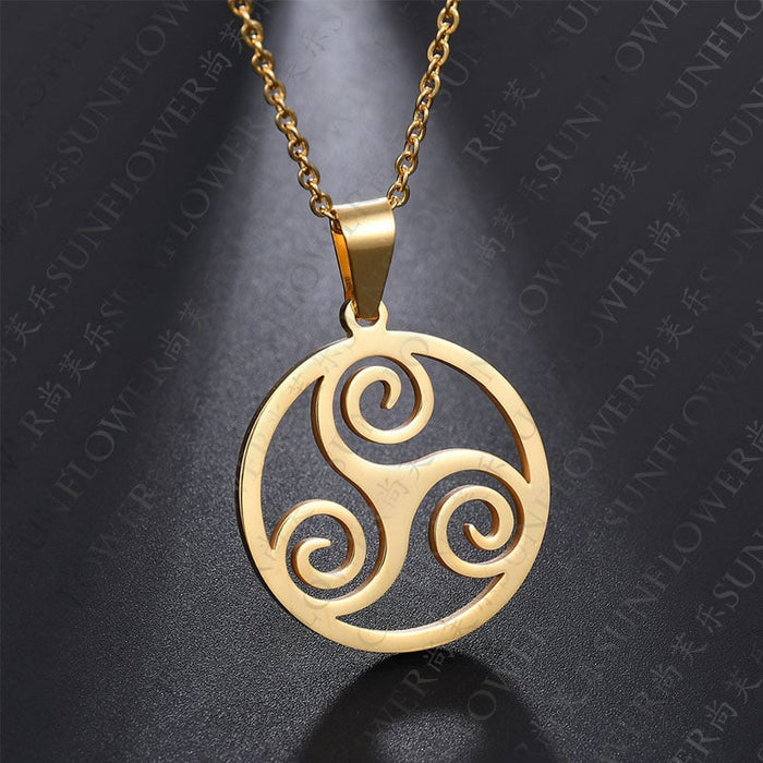 Wholesale Stainless Steel Pendant Necklace JDC-NE-RXSFL021 Necklaces 尚芙乐 steel color Wholesale Jewelry JoyasDeChina Joyas De China