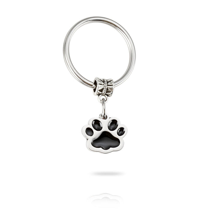 Wholesale Stainless Steel Pet Footprint Keychain JDC-KC-Mail004 Keychains 麦伦 black 25MM coil Wholesale Jewelry JoyasDeChina Joyas De China