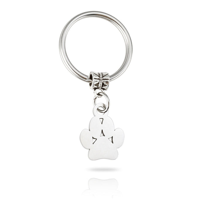 Wholesale Stainless Steel Pet Footprint Keychain JDC-KC-Mail004 Keychains 麦伦 steel color 25MM coil Wholesale Jewelry JoyasDeChina Joyas De China