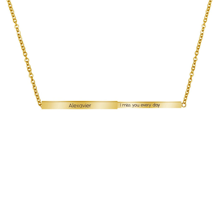 Wholesale stainless steel retractable mother's Day Necklace JDC-NE-Mail018 Necklaces 麦伦 gold color + lettering Wholesale Jewelry JoyasDeChina Joyas De China