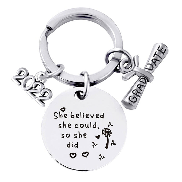 Wholesale Stainless Steel Round Graduation Season Gift Metal Keychain JDC-KC-GangGu001 Keychains 钢古 Wholesale Jewelry JoyasDeChina Joyas De China