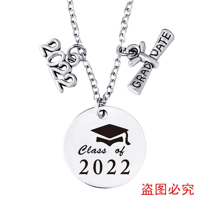 Wholesale Stainless Steel Round Graduation Season Necklace JDC-NE-GangGu002 Necklaces 钢古 2022BYY002 Wholesale Jewelry JoyasDeChina Joyas De China