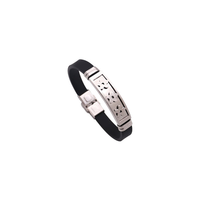 Wholesale stainless steel silicone bracelet JDC-BT-HongX004 Bracelet 宏祥 Wholesale Jewelry JoyasDeChina Joyas De China
