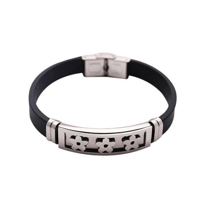 Wholesale stainless steel silicone bracelet JDC-BT-HongX004 Bracelet 宏祥 Wholesale Jewelry JoyasDeChina Joyas De China