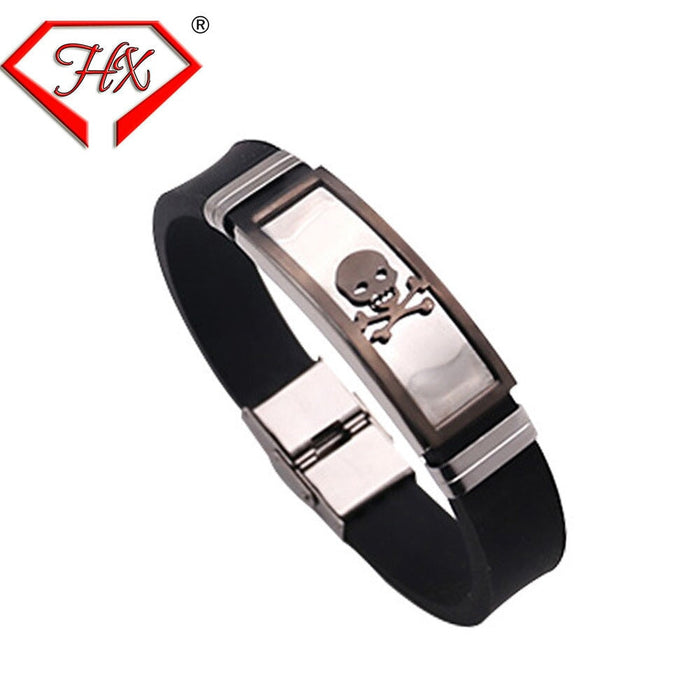 Wholesale stainless steel silicone bracelet JDC-BT-HongX007 Bracelet 宏祥 Wholesale Jewelry JoyasDeChina Joyas De China