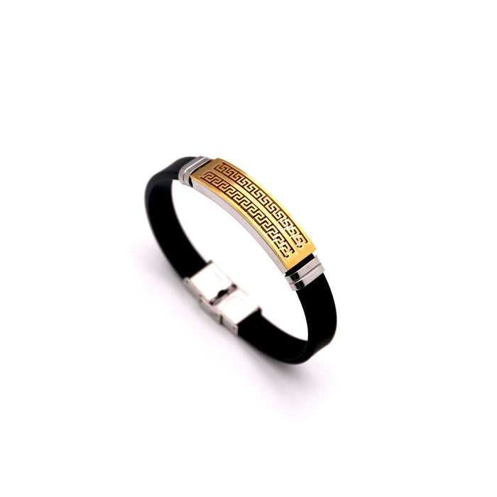 Wholesale stainless steel silicone bracelet JDC-BT-HongX008 Bracelet 宏祥 Black Wholesale Jewelry JoyasDeChina Joyas De China