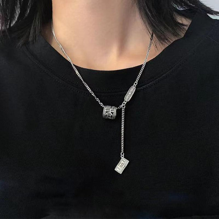 Bulk Jewelry Wholesale stainless steel silver hip hop necklace sweater chain pendant JDC-NE-L014 Wholesale factory from China YIWU China