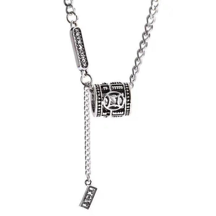 Bulk Jewelry Wholesale stainless steel silver hip hop necklace sweater chain pendant JDC-NE-L014 Wholesale factory from China YIWU China