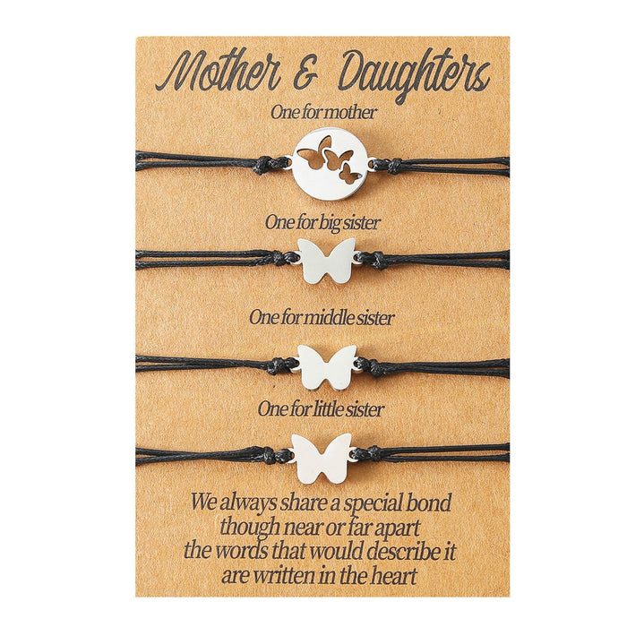 Wholesale stainless steel skeleton butterfly mother's day card knit bracelet JDC-BT-LanT004 Bracelet 阆天 1 Wholesale Jewelry JoyasDeChina Joyas De China