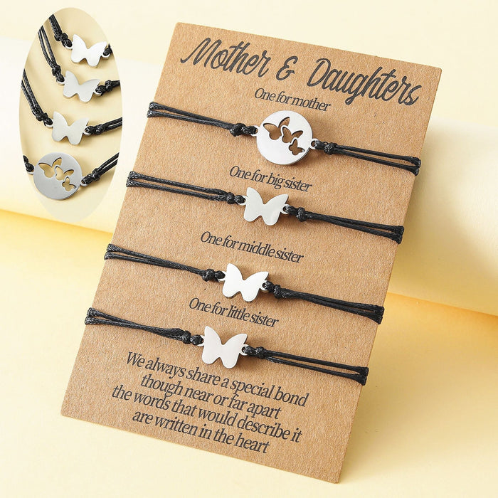 Wholesale stainless steel skeleton butterfly mother's day card knit bracelet JDC-BT-LanT004 Bracelet 阆天 Wholesale Jewelry JoyasDeChina Joyas De China