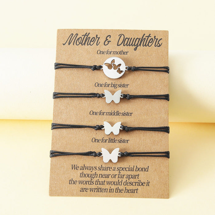 Wholesale stainless steel skeleton butterfly mother's day card knit bracelet JDC-BT-LanT004 Bracelet 阆天 Wholesale Jewelry JoyasDeChina Joyas De China
