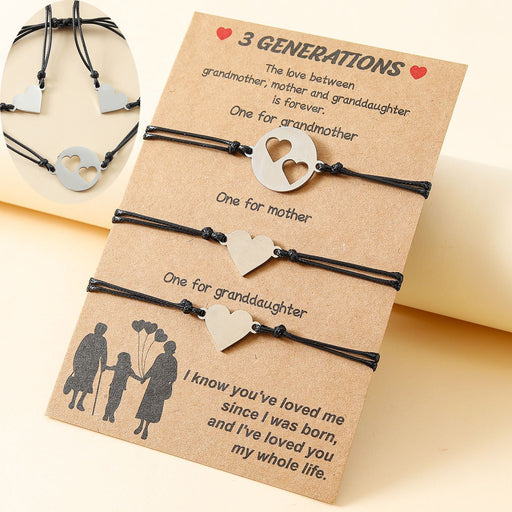 Wholesale stainless steel skeleton heart mother's day hand-woven bracelet JDC-BT-LanT007 Bracelet 阆天 Wholesale Jewelry JoyasDeChina Joyas De China
