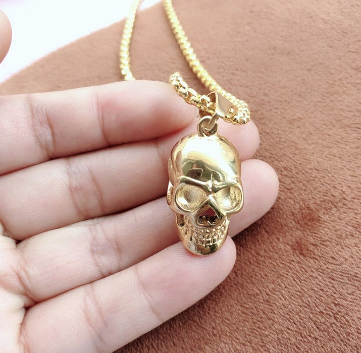 Wholesale Stainless Steel Skull Necklace JDC-NE-Saip001 Necklaces 赛蒲 gold Wholesale Jewelry JoyasDeChina Joyas De China