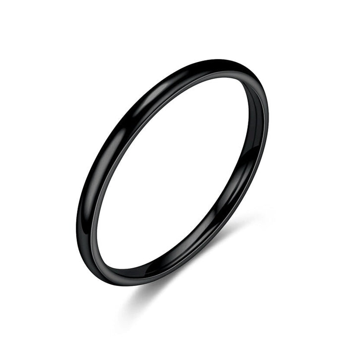 Wholesale stainless steel smooth couple rings JDC-RS-Dingc010 Rings 顶潮 black 5 Wholesale Jewelry JoyasDeChina Joyas De China