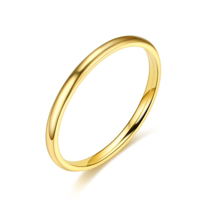 Wholesale stainless steel smooth couple rings JDC-RS-Dingc010 Rings 顶潮 gold 5 Wholesale Jewelry JoyasDeChina Joyas De China