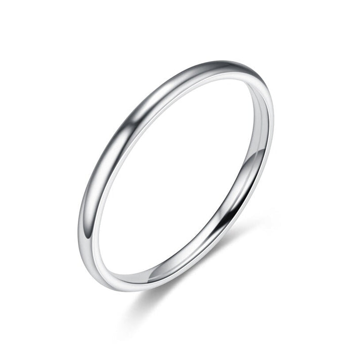 Wholesale stainless steel smooth couple rings JDC-RS-Dingc010 Rings 顶潮 sliver 5 Wholesale Jewelry JoyasDeChina Joyas De China