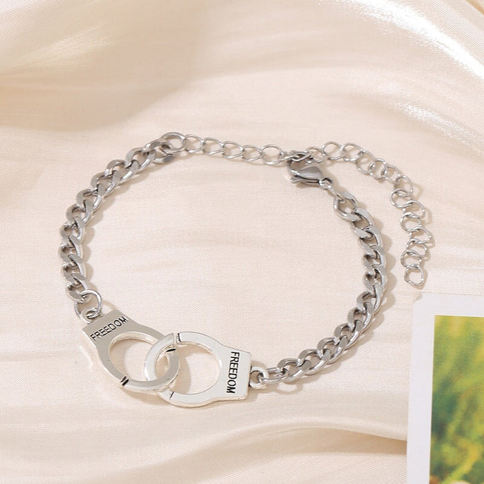 Wholesale Stainless Steel Titanium Steel Alloy Handcuff Bracelet JDC-BT-ZiR006 Bracelet 孜瑞 moping Wholesale Jewelry JoyasDeChina Joyas De China