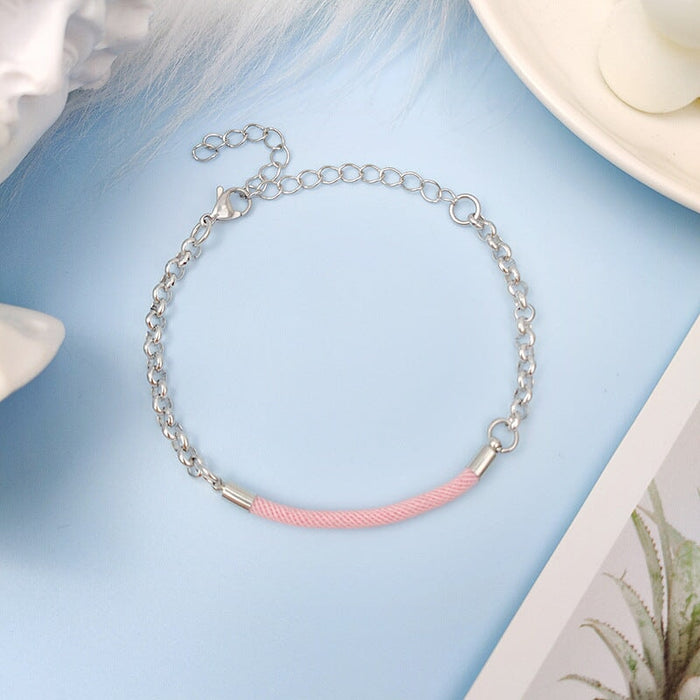 Wholesale Stainless Steel Titanium Steel Couple Friends Bracelet JDC-BT-ZiR007 Bracelet 孜瑞 pink Wholesale Jewelry JoyasDeChina Joyas De China