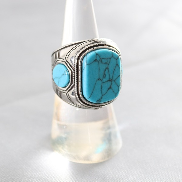 Wholesale Stainless Steel Turquoise Rings JDC-RS-MRD047 Rings 美日德 Wholesale Jewelry JoyasDeChina Joyas De China