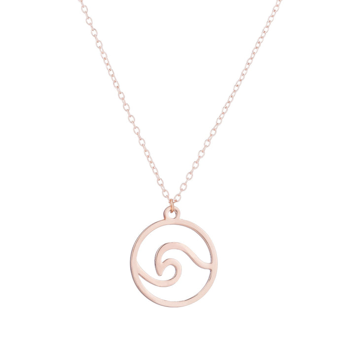 Wholesale Stainless Steel Wave Necklace JDC-NE-SS005 Necklaces 双硕 rose gold Wholesale Jewelry JoyasDeChina Joyas De China