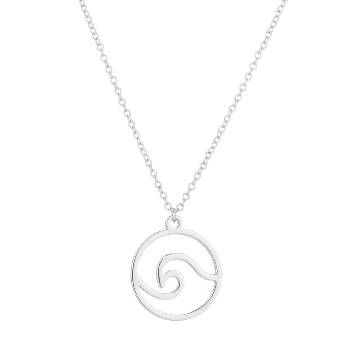 Wholesale Stainless Steel Wave Necklace JDC-NE-SS005 Necklaces 双硕 silver Wholesale Jewelry JoyasDeChina Joyas De China