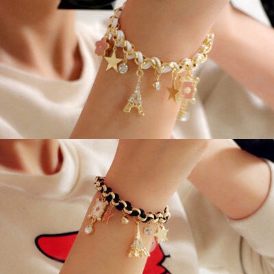 Wholesale star flower playing card love alloy bracelet JDC-BT-RL035 Bracelet 瑞列 Wholesale Jewelry JoyasDeChina Joyas De China