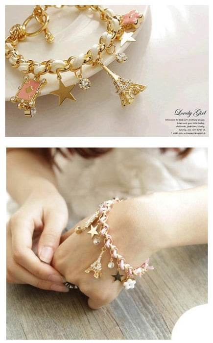 Wholesale star flower playing card love alloy bracelet JDC-BT-RL035 Bracelet 瑞列 White Wholesale Jewelry JoyasDeChina Joyas De China