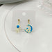 Wholesale star moon astronaut asymmetric S925 silver needle Earrings JDC-ES-HZQ009 Earrings 青之荷 LANSE ERJIA Wholesale Jewelry JoyasDeChina Joyas De China