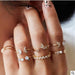 Wholesale Star Moon Diamond Heart Pearl Leaf 10 Piece Set Alloy Ring JDC-RS-F083 Rings 韩之尚 50691 Wholesale Jewelry JoyasDeChina Joyas De China