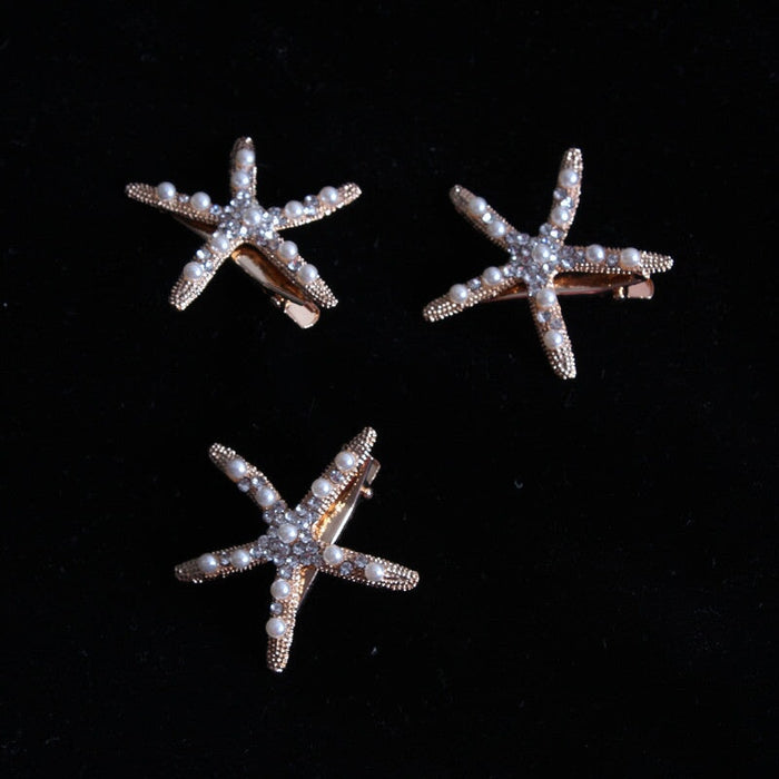 Wholesale starfish diamond hairpins JDC-HC-JE003 Hair Clips 璟恩 Wholesale Jewelry JoyasDeChina Joyas De China