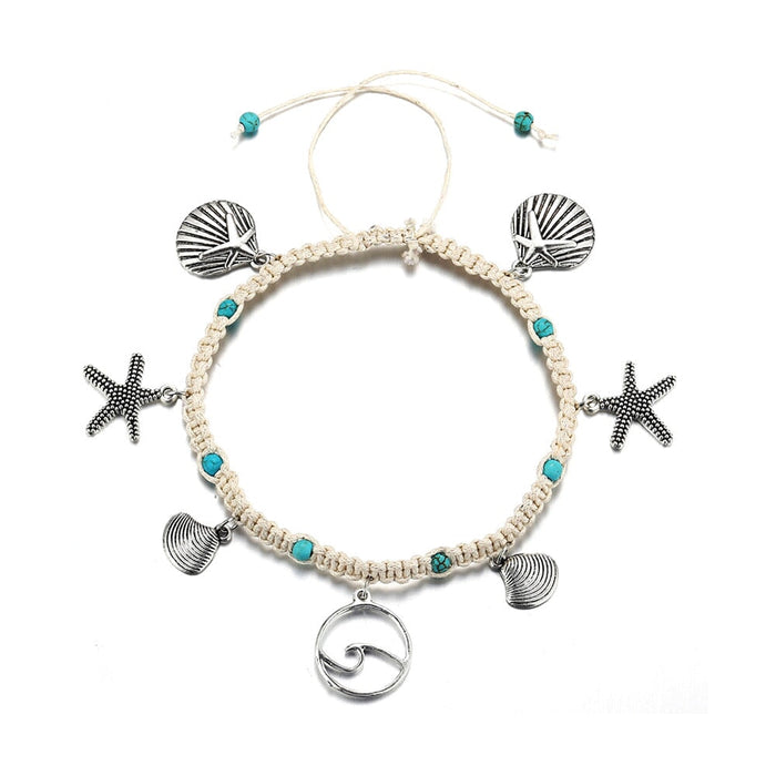 Wholesale Starfish Shell Alloy Beach Anklet JDC-AS-YeB010 anklets 烨贝 Wholesale Jewelry JoyasDeChina Joyas De China