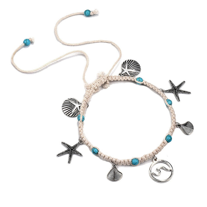 Wholesale Starfish Shell Alloy Beach Anklet JDC-AS-YeB010 anklets 烨贝 Wholesale Jewelry JoyasDeChina Joyas De China
