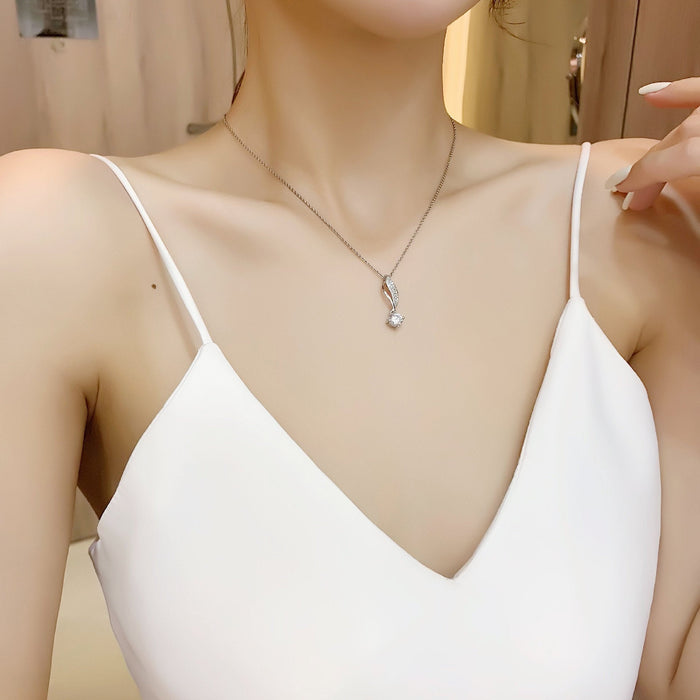 Wholesale Sterling Silver Jewelry Copper Zircon Necklace JDC-NE-BLX051 Necklaces 宝来兴 Wholesale Jewelry JoyasDeChina Joyas De China