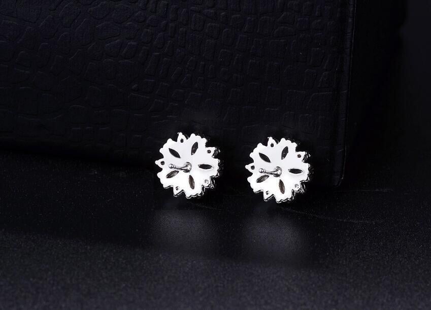 Wholesale Sterling Silver Jewelry Flower Copper Zircon Earrings JDC-ES-BLX069 Earrings 宝来兴 Wholesale Jewelry JoyasDeChina Joyas De China