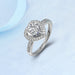 Wholesale Sterling Silver Jewelry Plated White Copper Zircon Heart Rings JDC-RS-BLX072 Rings 宝来兴 Wholesale Jewelry JoyasDeChina Joyas De China