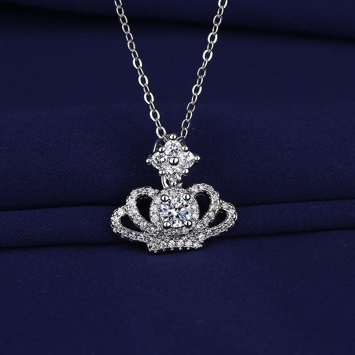 Wholesale Sterling Silver Jewelry Plating Copper Rhinestone Zircon Crown Necklace JDC-NE-BLX048 Necklaces 宝来兴 Wholesale Jewelry JoyasDeChina Joyas De China