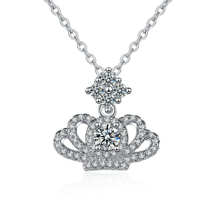 Wholesale Sterling Silver Jewelry Plating Copper Rhinestone Zircon Crown Necklace JDC-NE-BLX048 Necklaces 宝来兴 necklace Wholesale Jewelry JoyasDeChina Joyas De China