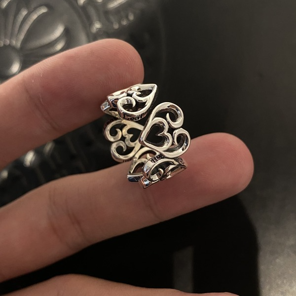 Wholesale Sterling Silver Jewelry S925 Open Heart Rings JDC-RS-JianM008 Rings 简漫 Wholesale Jewelry JoyasDeChina Joyas De China