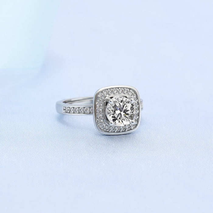 Wholesale Sterling Silver Jewelry Square Copper Zircon Rings JDC-RS-BLX066 Rings 宝来兴 Wholesale Jewelry JoyasDeChina Joyas De China