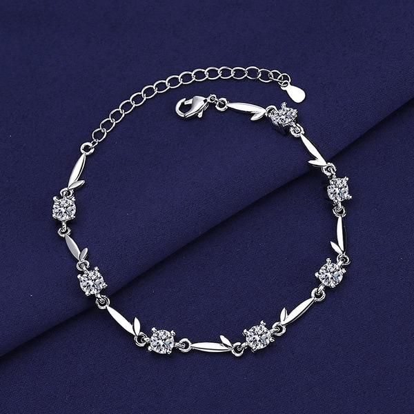 Wholesale sterling silver Zircon Bracelet JDC-BT-BLX005 Bracelet 宝来兴 Wholesale Jewelry JoyasDeChina Joyas De China