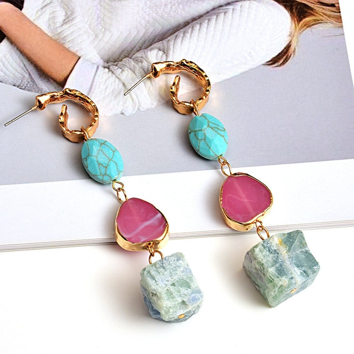 Wholesale Stone Plating Alloy Earrings JDC-ES-SK092 Earrings 深刻 Wholesale Jewelry JoyasDeChina Joyas De China